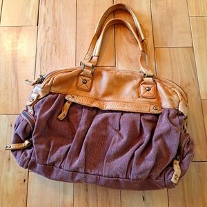 Anthropologie SCHULER AND SONS PHILADELPHIA Gathered Brown Shoulder Bag Leather